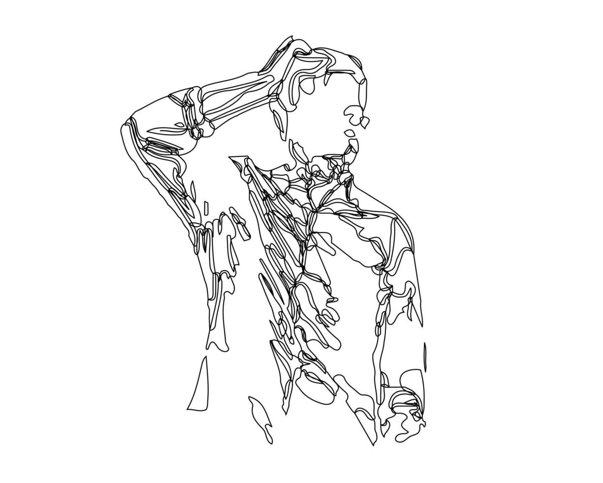 man line art illustration vector