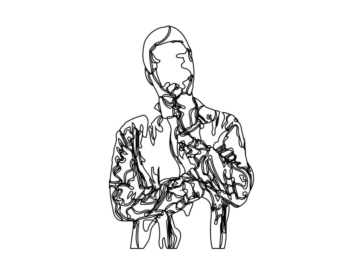 man line art illustration vector