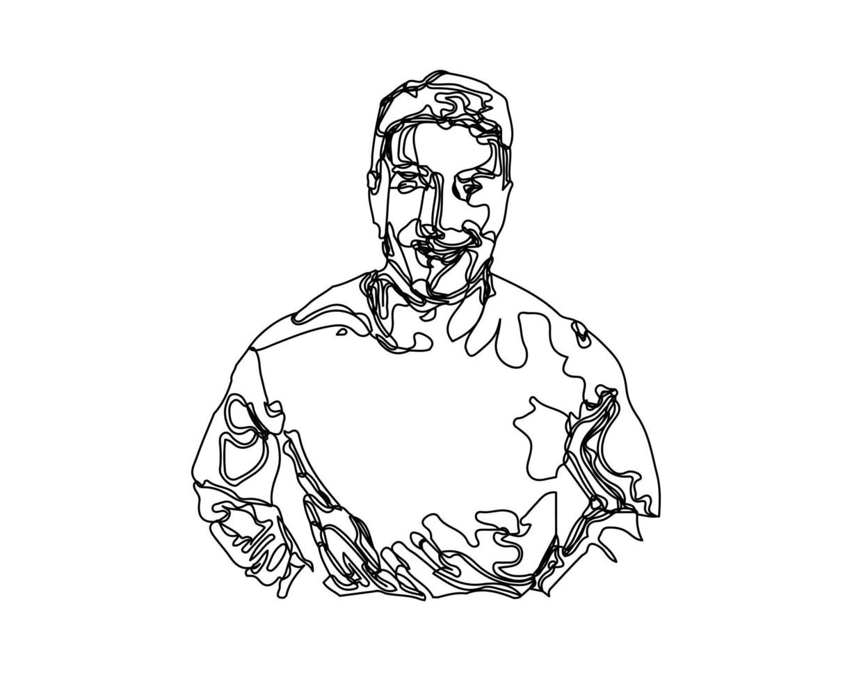 man line art illustration vector