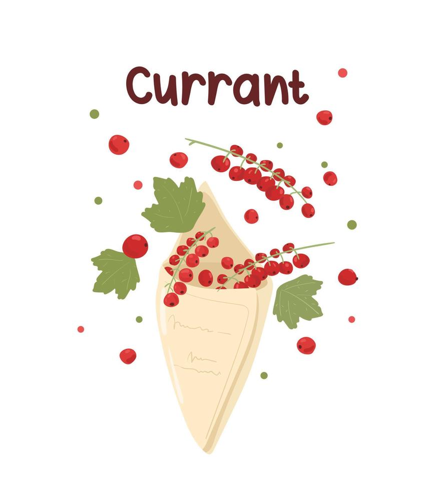 Berries. Currant grow in the forest. Healthy berries for breakfast. vector