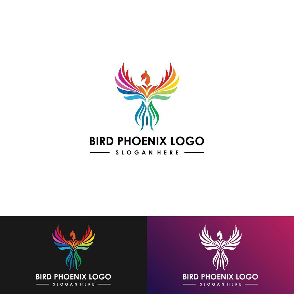 Phoenix logo desain Template. Ilustrasi Vektor vector