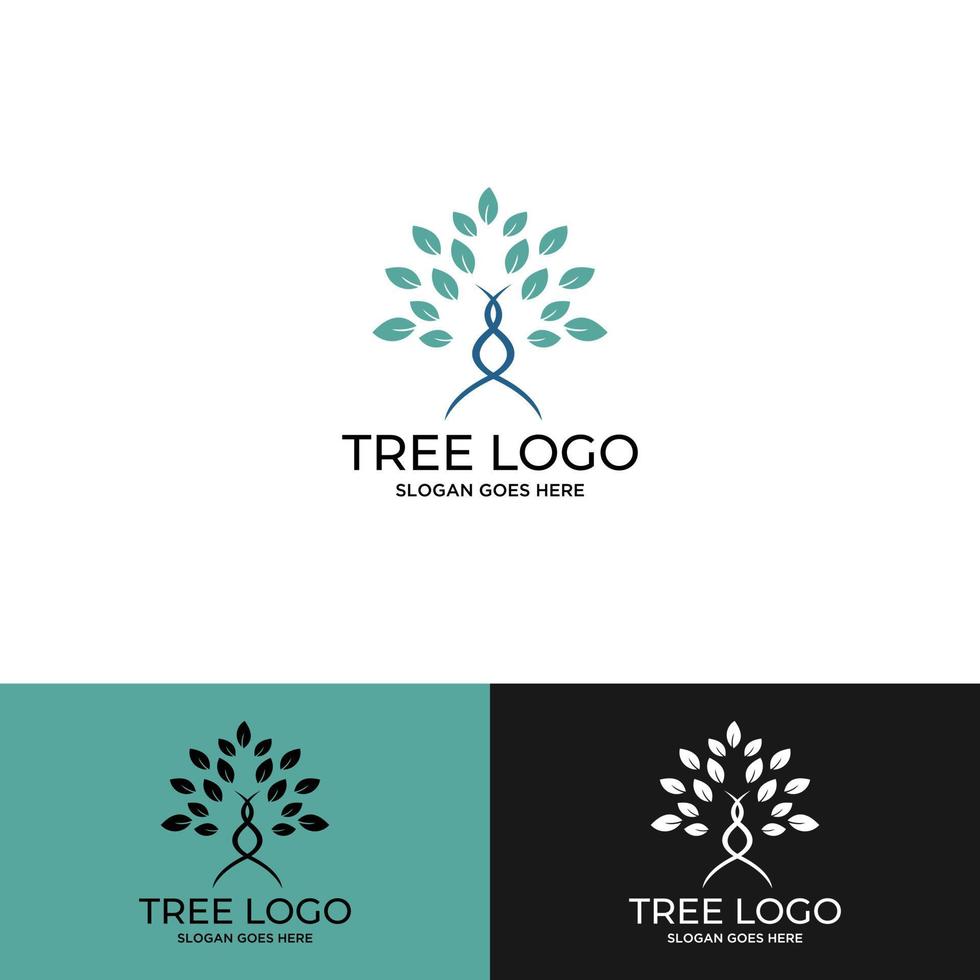 Roots Of Tree logo illustration. Tree vector silhouette.