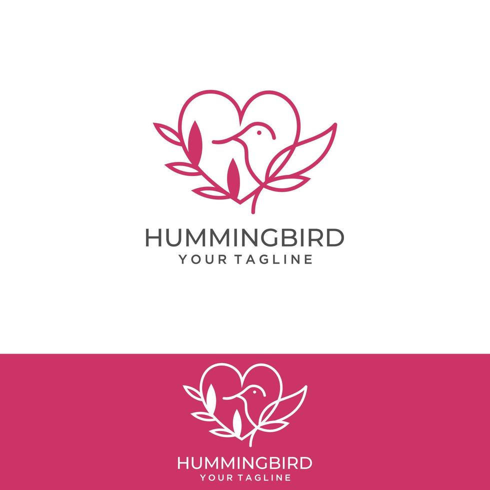 Humming bird colorful logo Vector