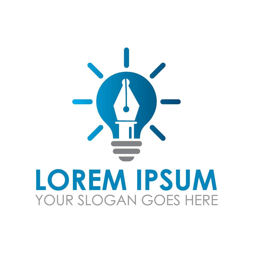 pen lamp vector , education logo
