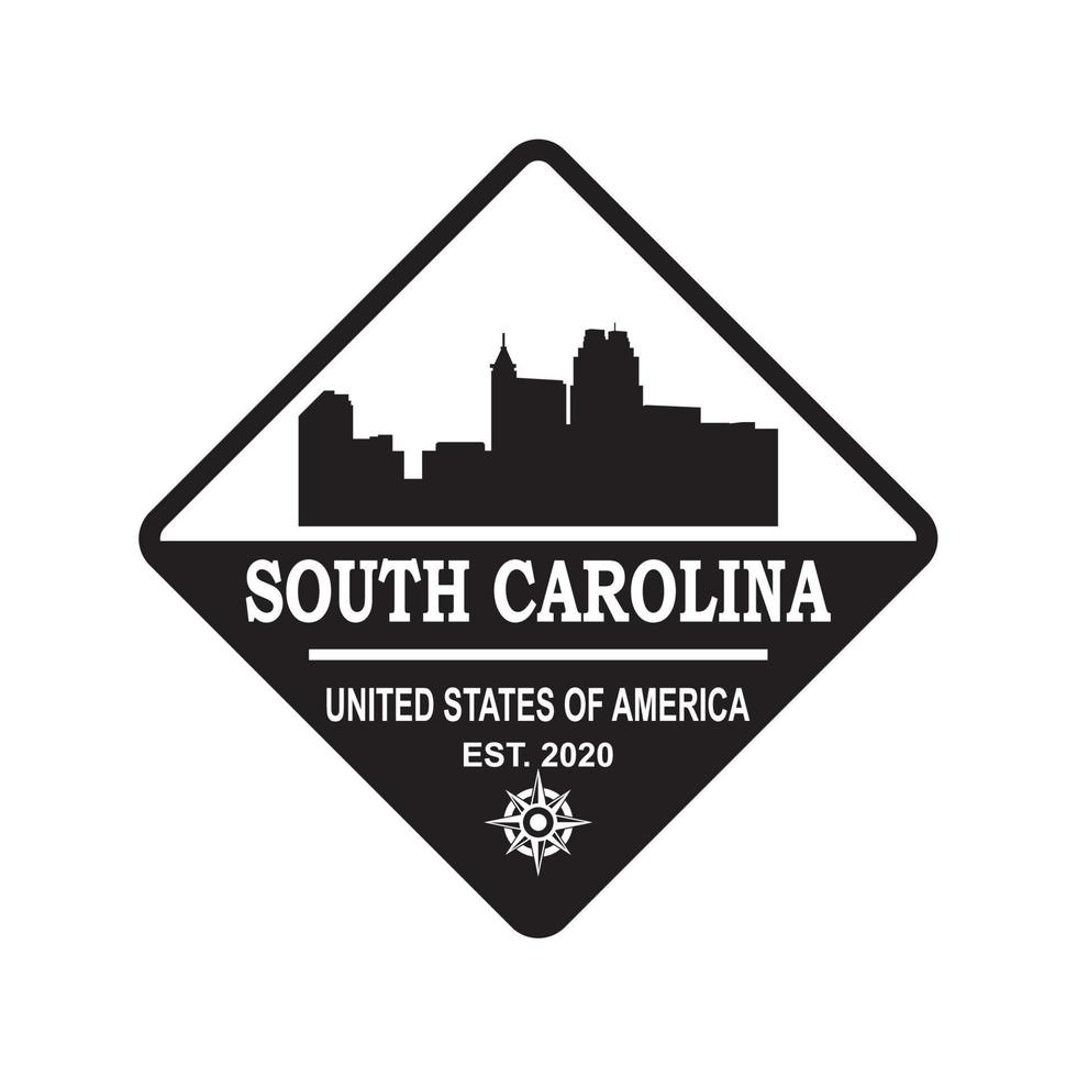 south carolina skyline silhouette vector logo