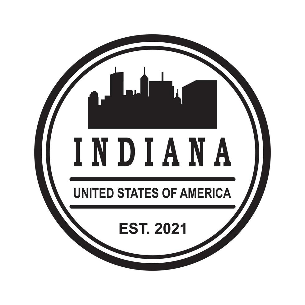 indiana skyline silhouette vector logo