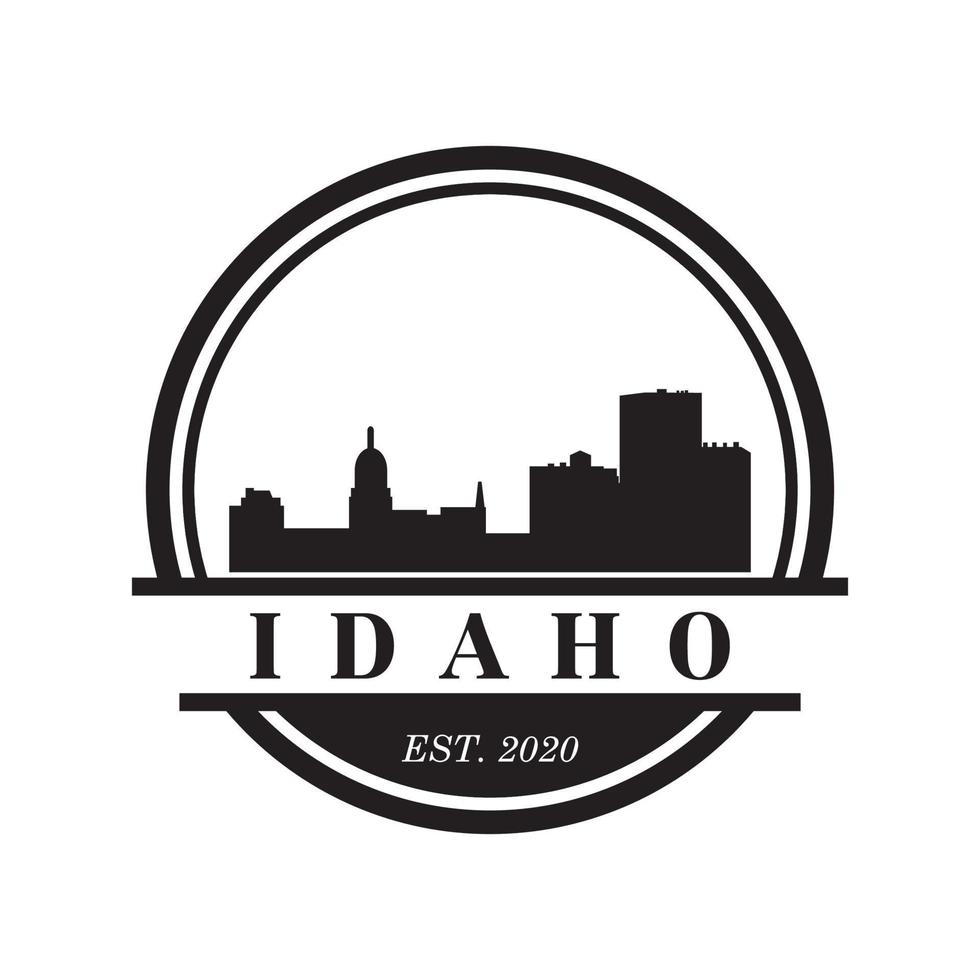 logotipo de vector de silueta de horizonte de idaho