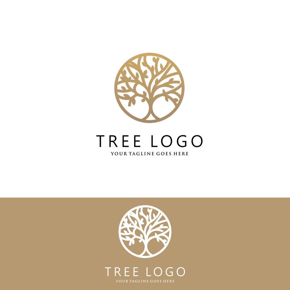raíces de la ilustración del logotipo del árbol. silueta de vector de árbol.