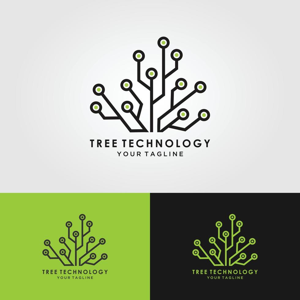 technology tree logo on white background. vector illustration