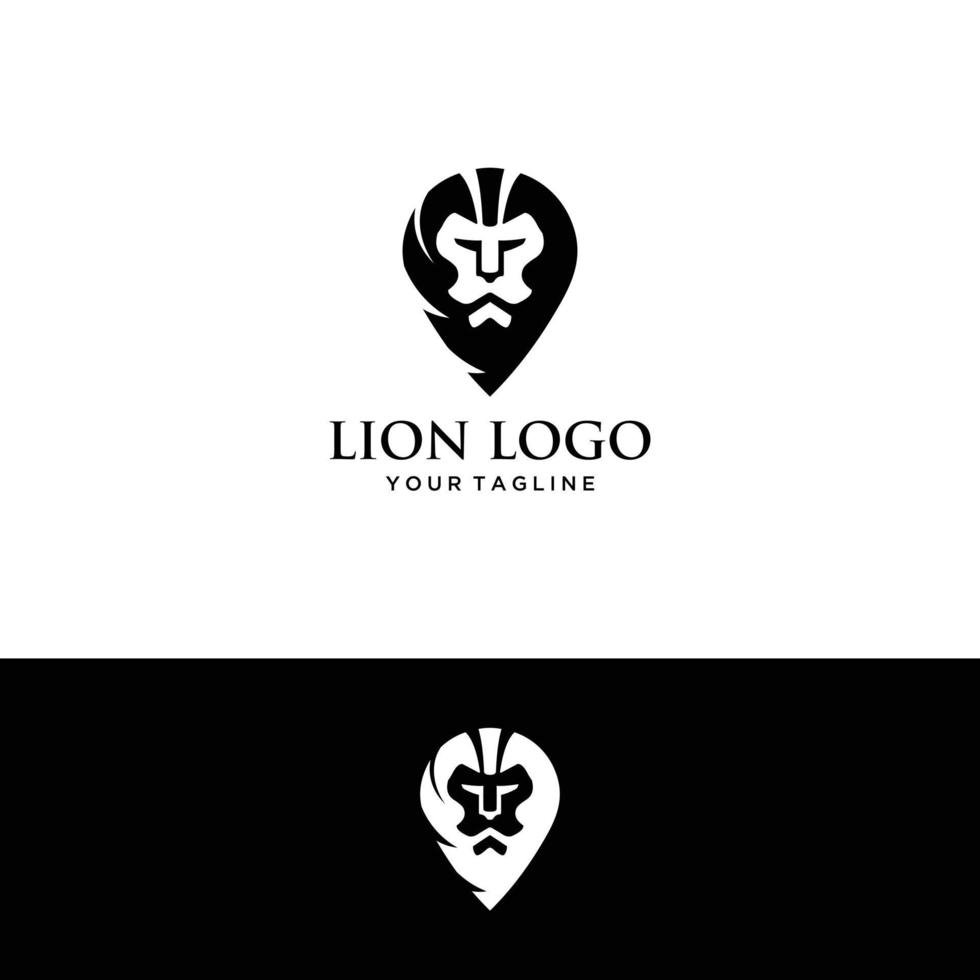 Diseño de ilustración de plantilla de vector de logotipo de cabeza de león