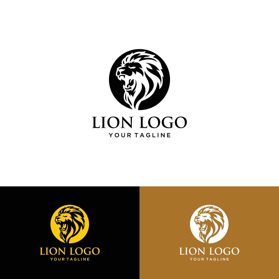 Lion Head Logo Vector Template Illustration Design