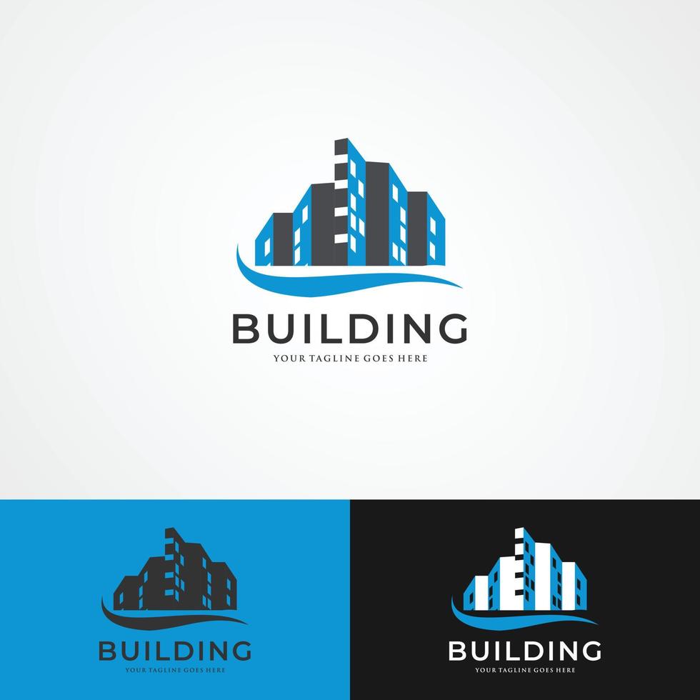 estructura de edificio abstracto diseño de logotipo bienes raíces, arquitectura, construcción vector