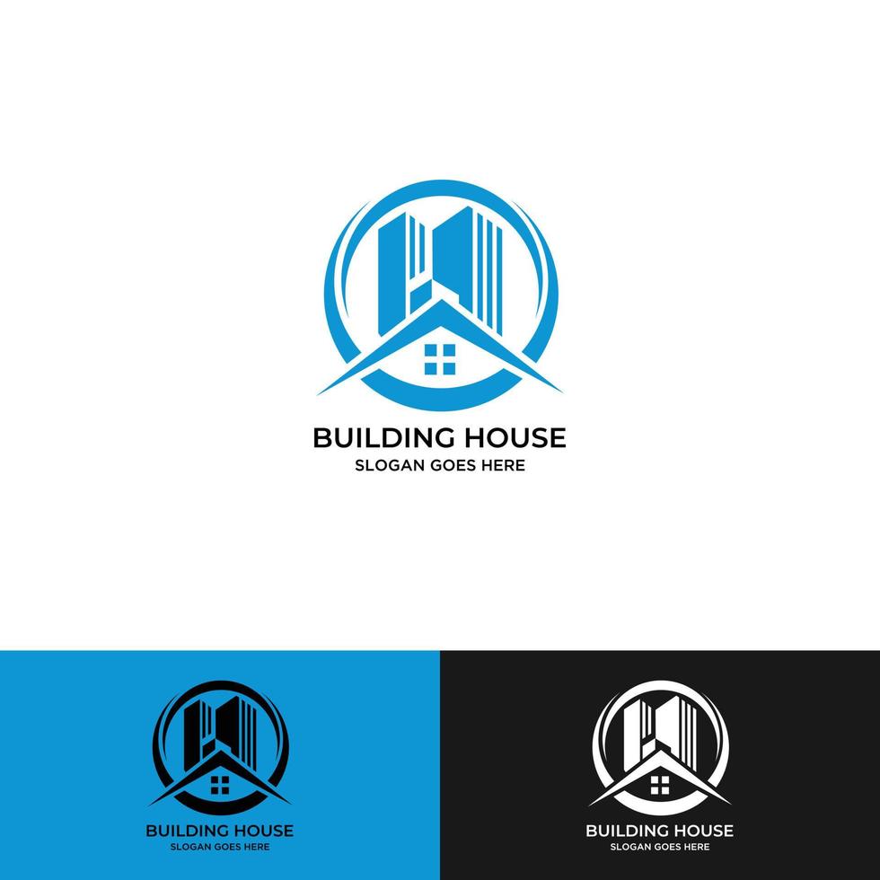 logotipo de la casa de construcción vector