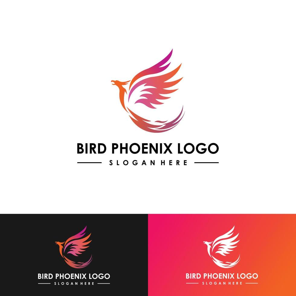 logotipo de ave fénix vector