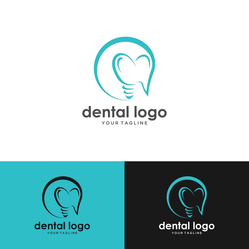 dental implant logo teeth tooth vector icon