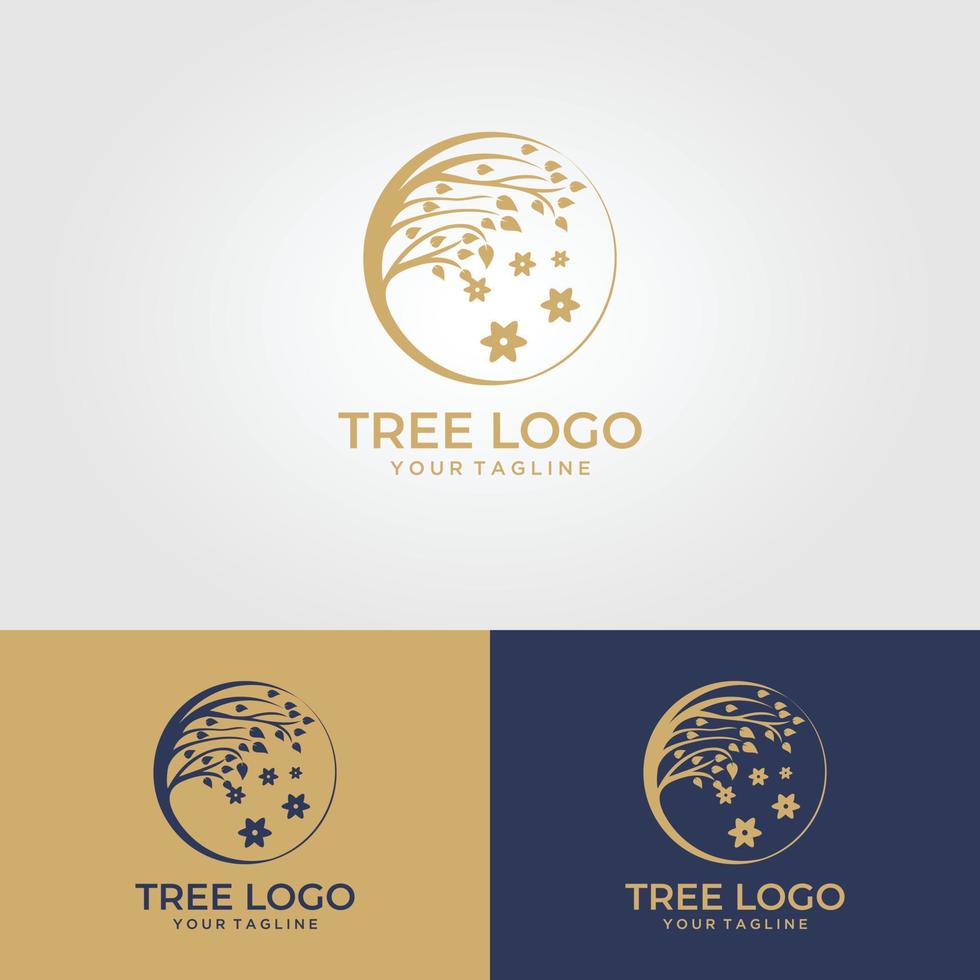 Roots Of Tree logo illustration. Tree vector silhouette.