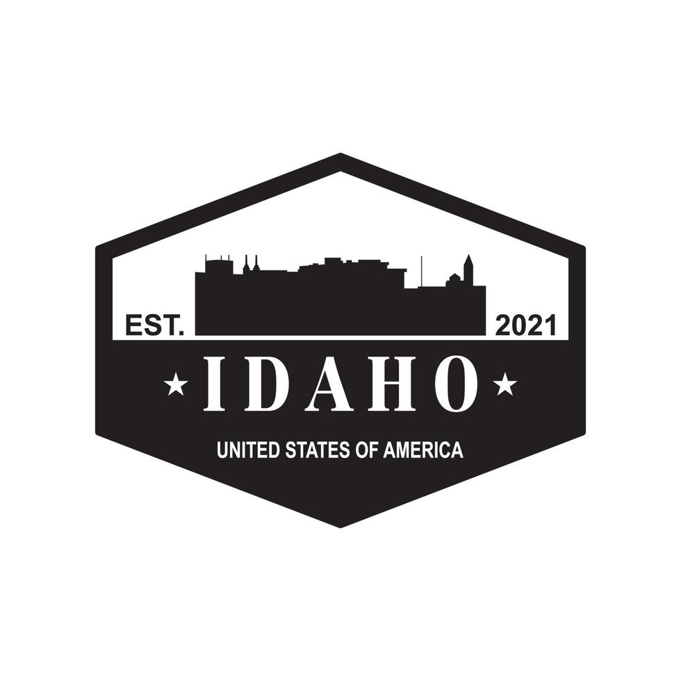 idaho skyline silhouette vector logo