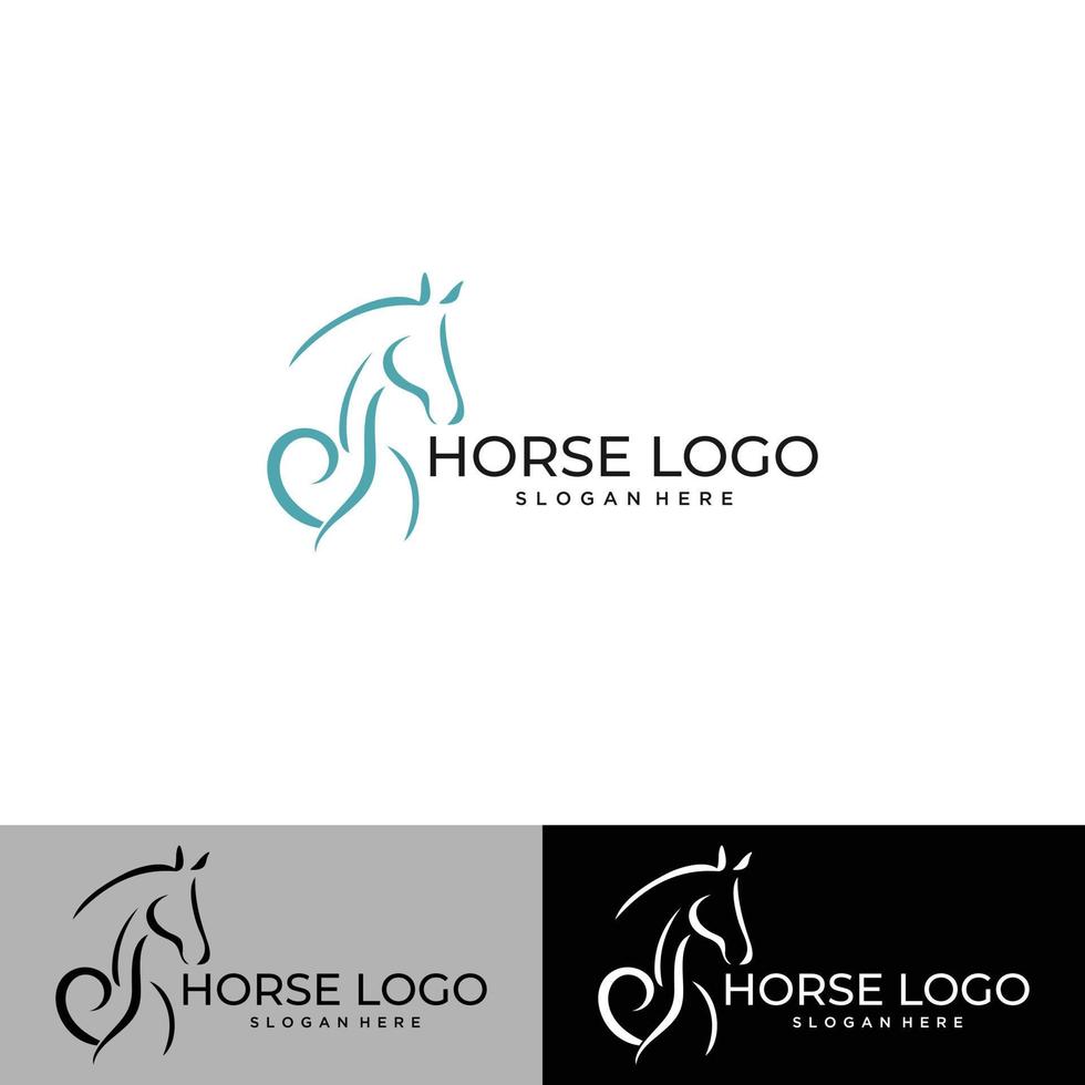 Fast speed horse logo design vector