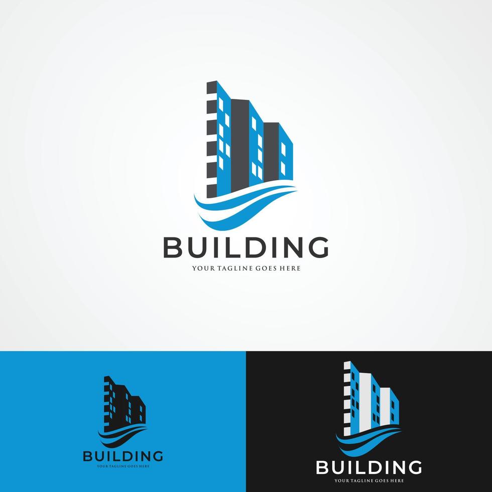 Abstract building structure logo design real estate, architecture, construction vector