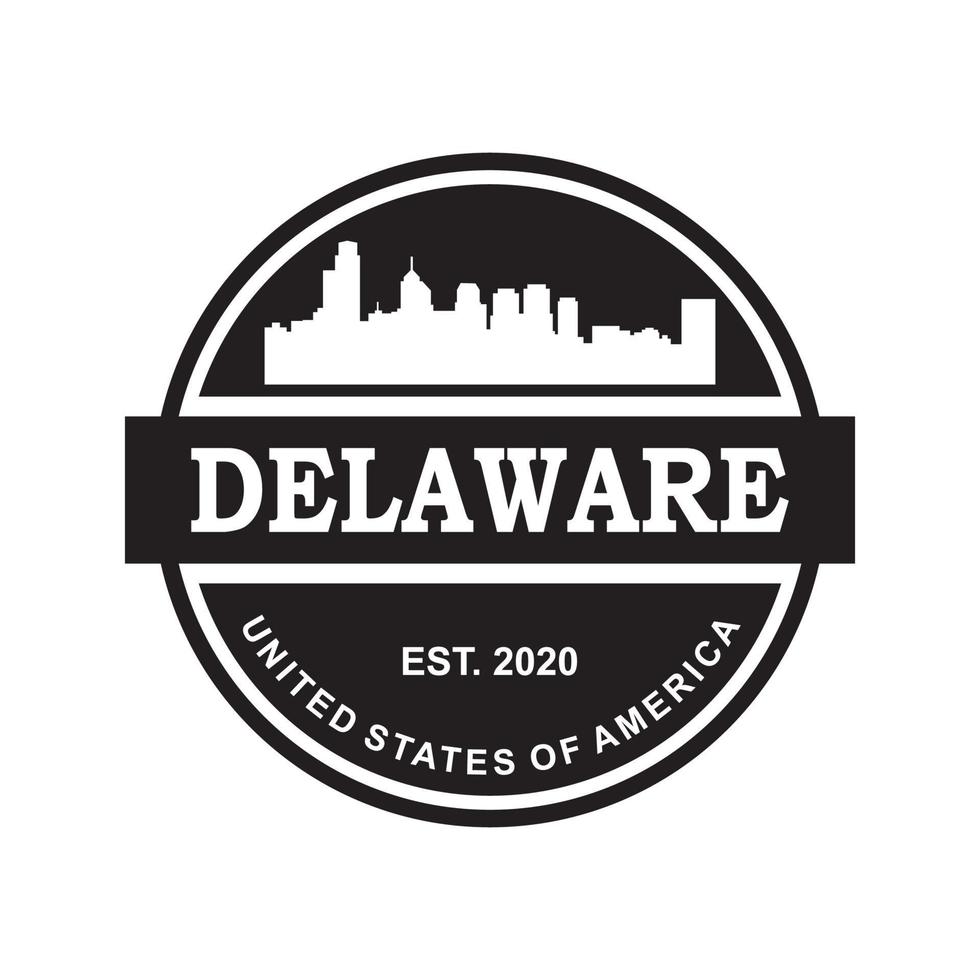 logotipo de vector de silueta de horizonte de delaware