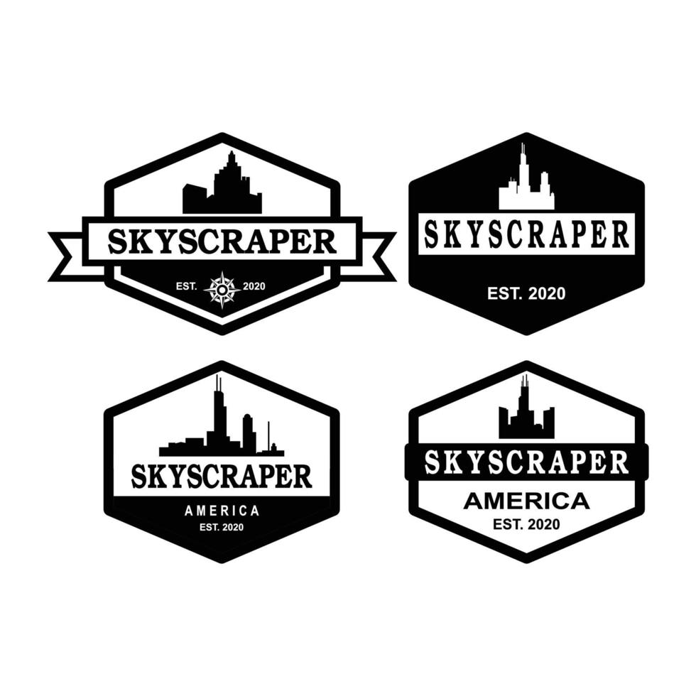 un conjunto de logotipos de la torre Willis, un conjunto de logotipos de arquitectura vector