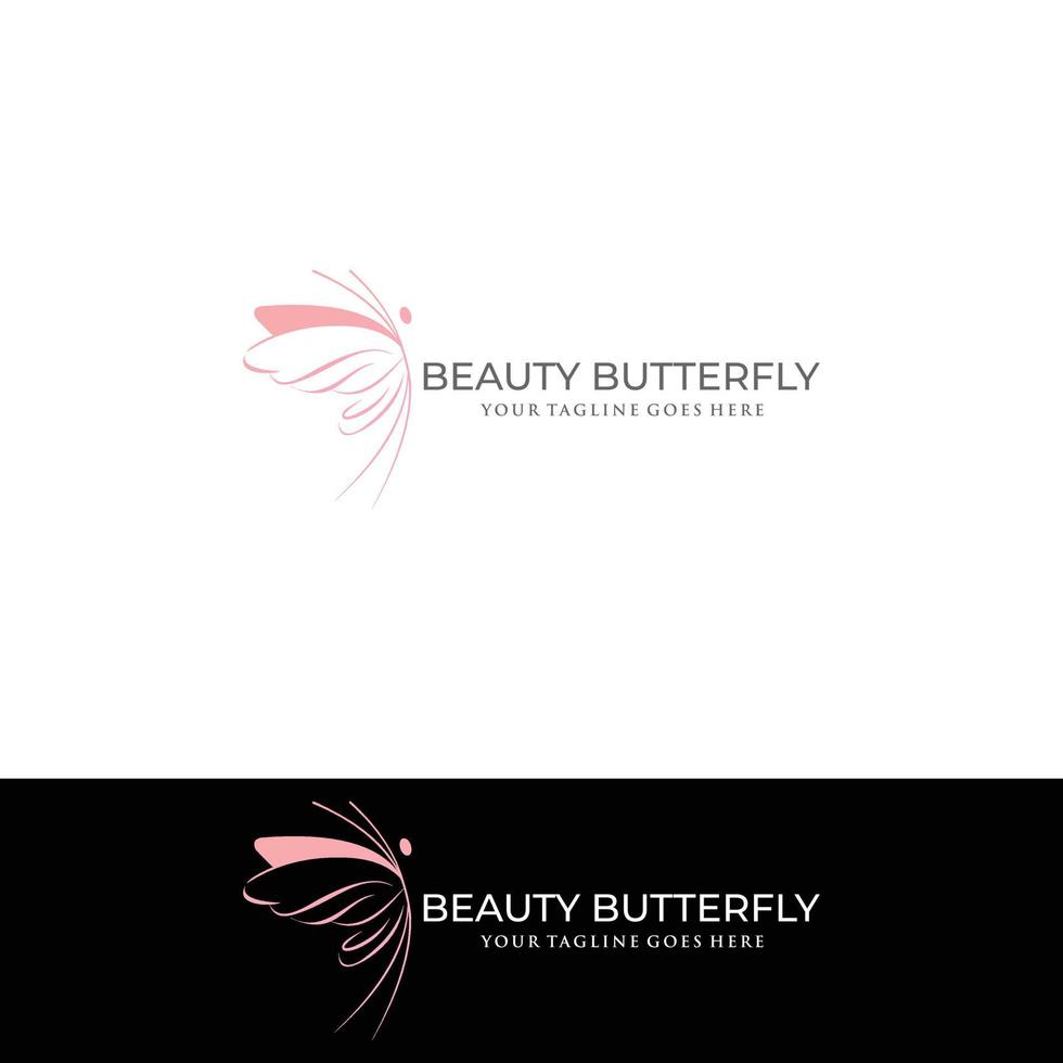 Butterfly Logo geometric vector design abstract linear style icon template. Logotype concept icon brackets