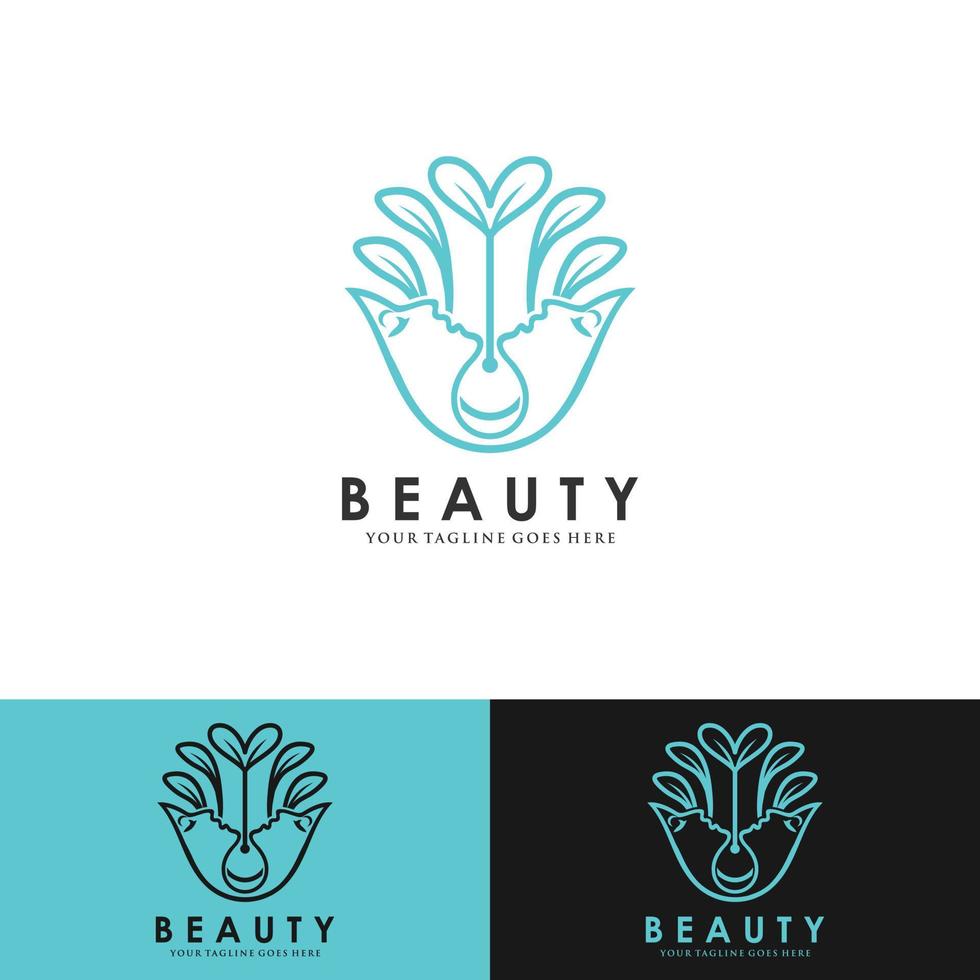 logotipo de mujer de silueta, cabeza, logotipo de cara aislado. uso para salón de belleza, spa, diseño cosmético, etc. vector