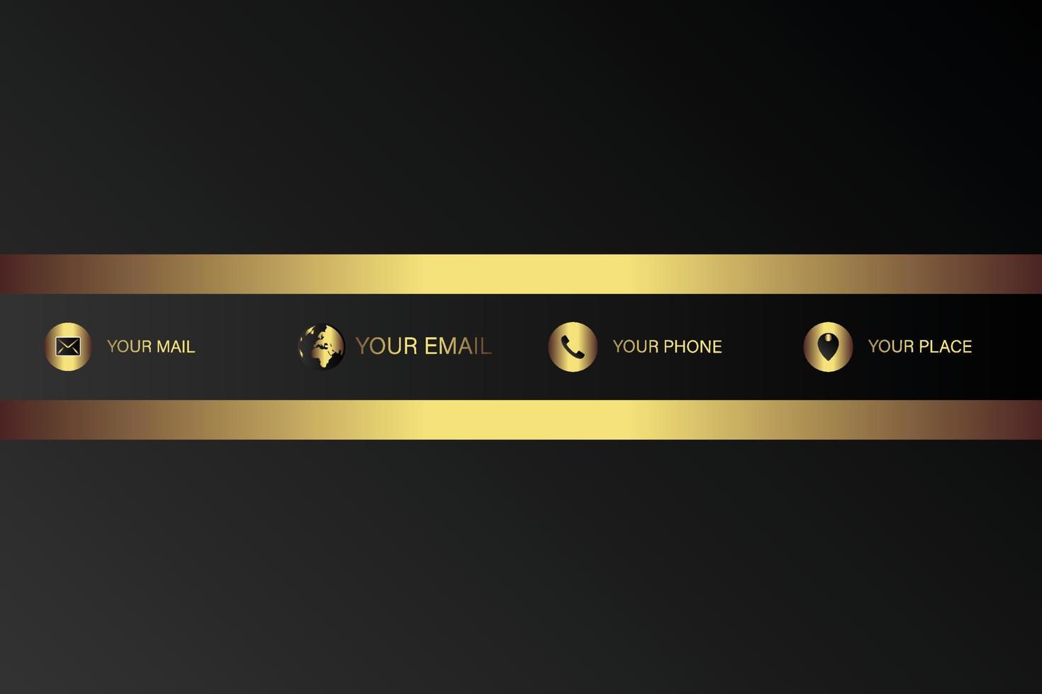 Creative black dark business card Template modern and Clean design vector