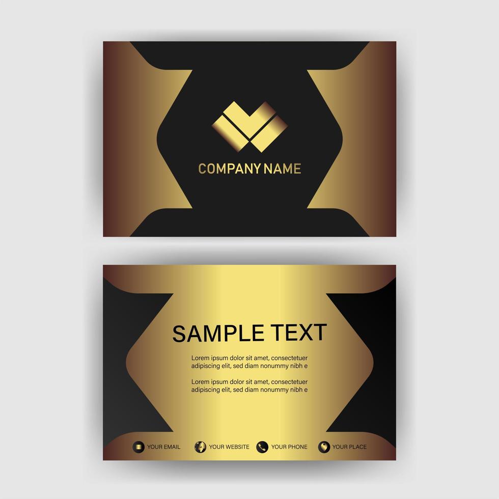 Creative black dark business card Template modern and Clean design vector