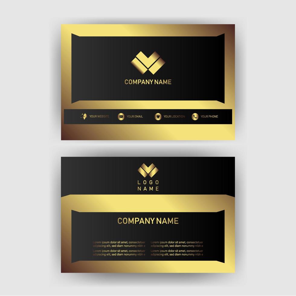 Creative black dark business card Template modern and Clean design vector