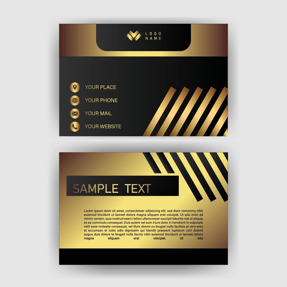 Creative black dark business card Template modern and Clean design vector