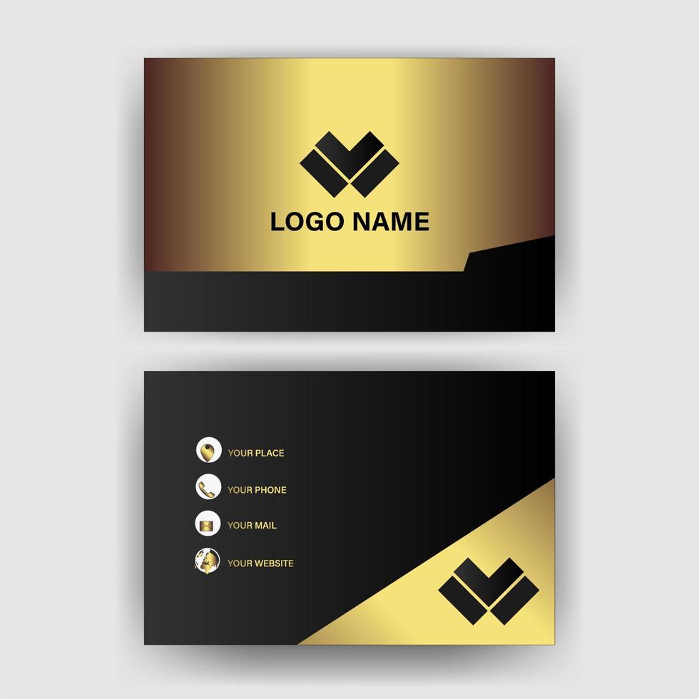 Creative black dark business card Template modern and Clean design vector