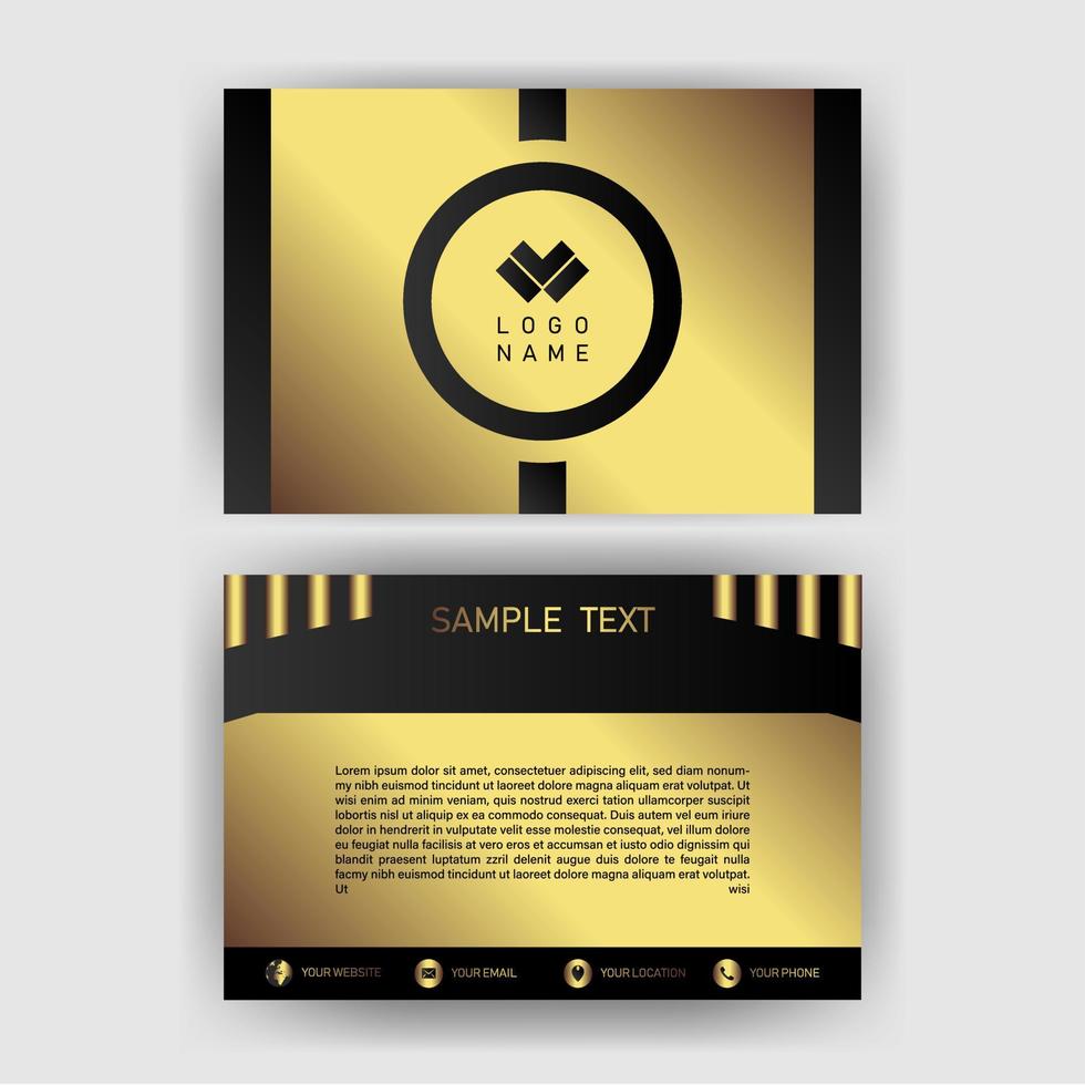 Creative black dark business card Template modern and Clean design vector