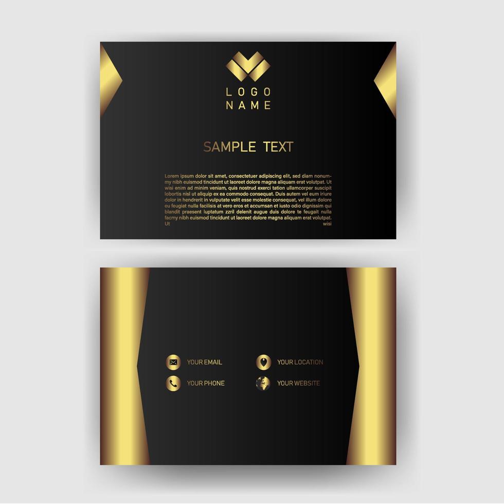 Creative black dark business card Template modern and Clean design vector