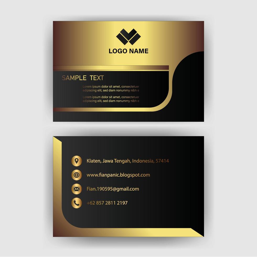 Creative black dark business card Template modern and Clean design vector