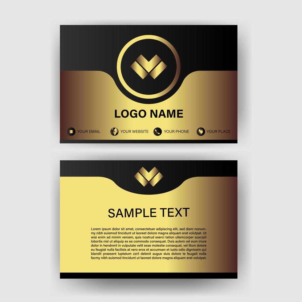 Creative black dark business card Template modern and Clean design vector