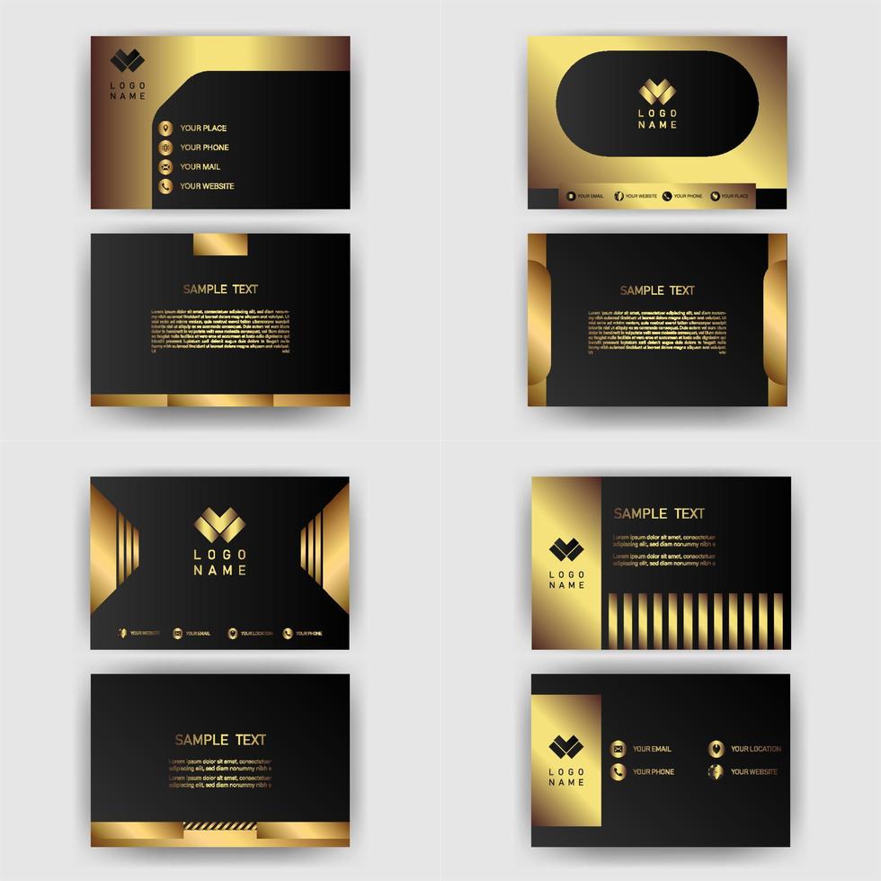 Creative black dark business card Template modern and Clean design vector