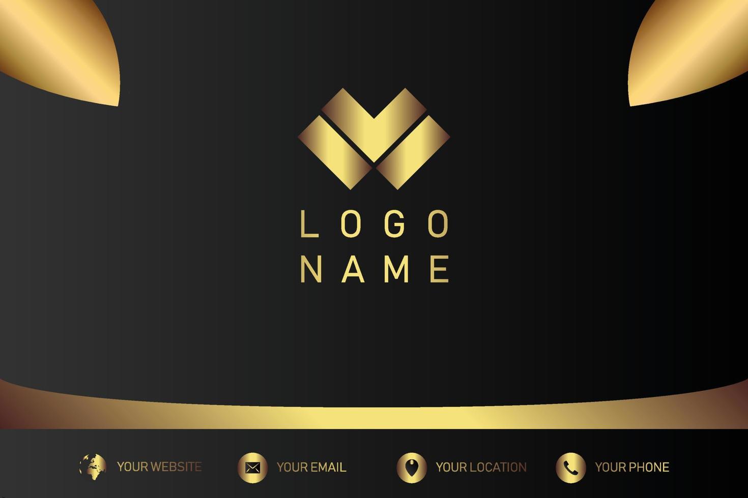 Creative black dark business card Template modern and Clean design vector
