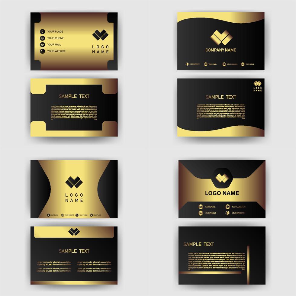 Creative black dark business card Template modern and Clean design vector