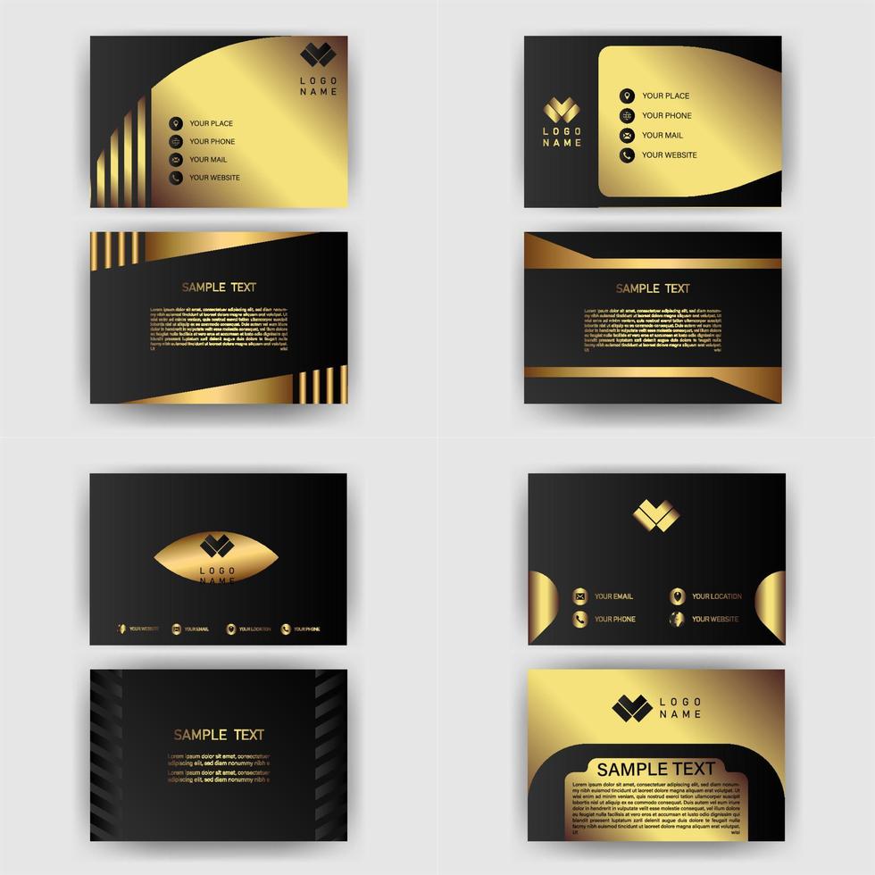 Creative black dark business card Template modern and Clean design vector