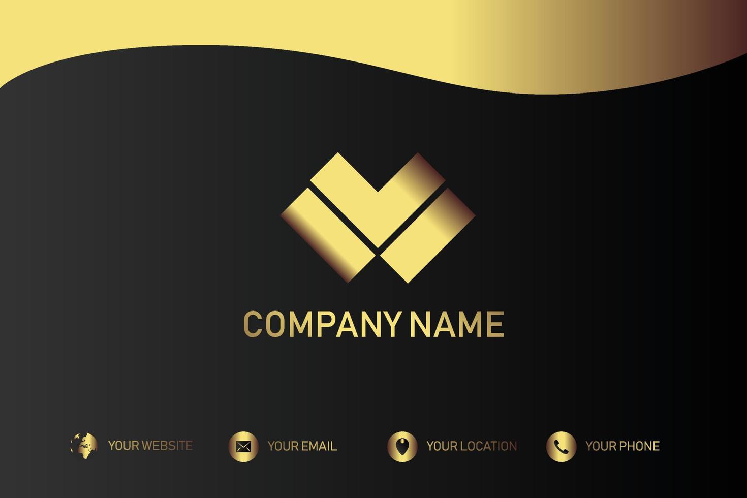 Creative black dark business card Template modern and Clean design vector