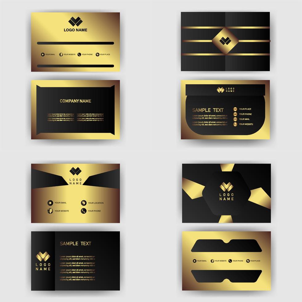 Creative black dark business card Template modern and Clean design vector