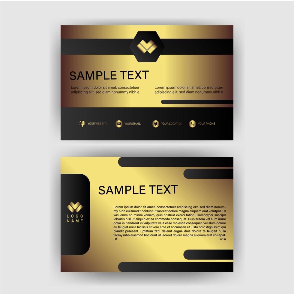 Creative black dark business card Template modern and Clean design vector