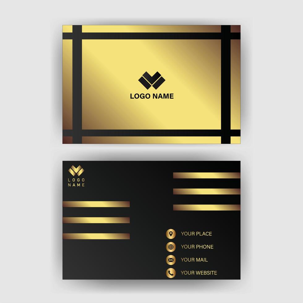 Creative black dark business card Template modern and Clean design vector