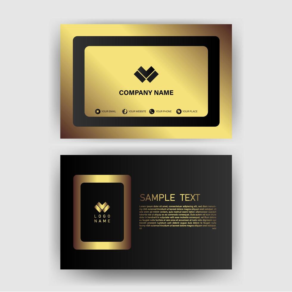 Creative black dark business card Template modern and Clean design vector