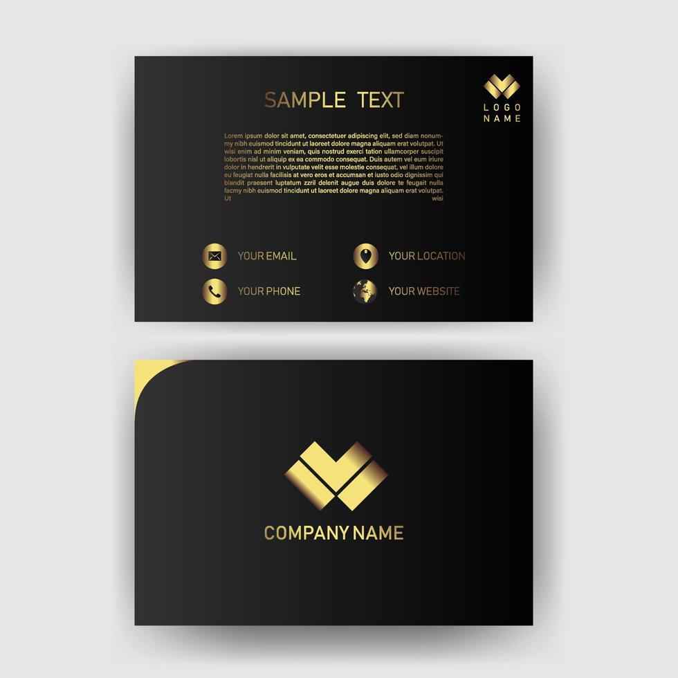 Creative black dark business card Template modern and Clean design vector