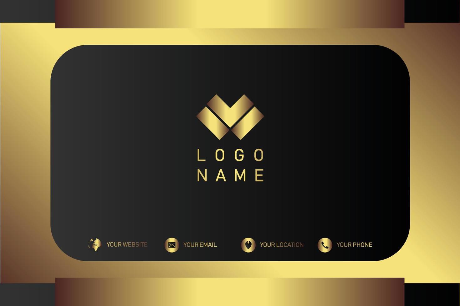 Creative black dark business card Template modern and Clean design vector