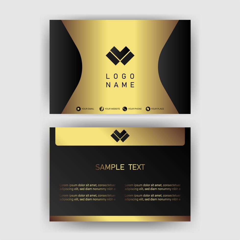 Creative black dark business card Template modern and Clean design vector