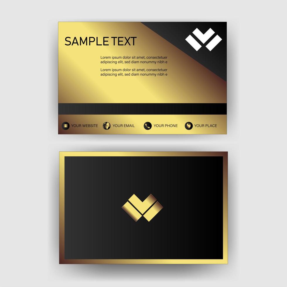 Creative black dark business card Template modern and Clean design vector