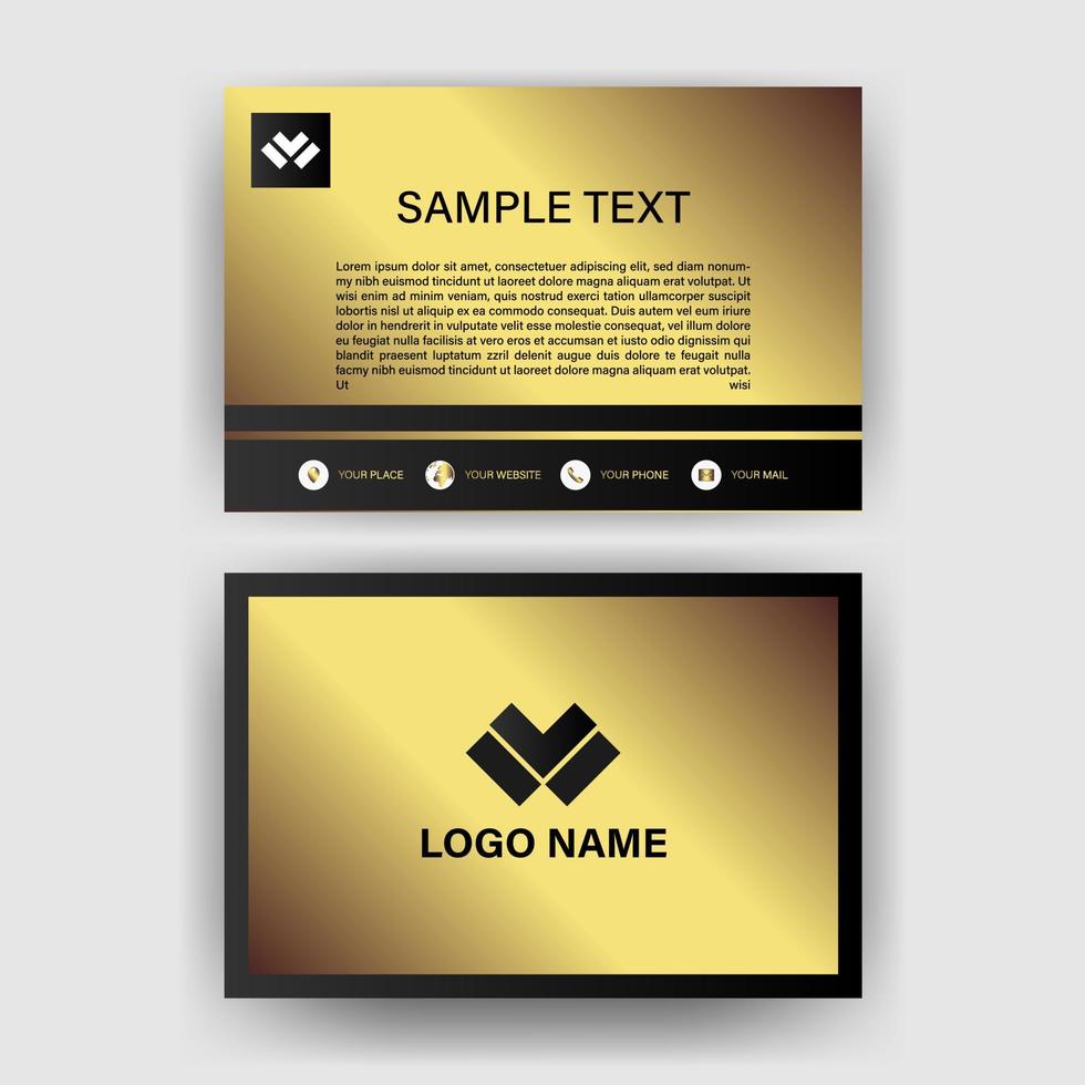 Creative black dark business card Template modern and Clean design vector